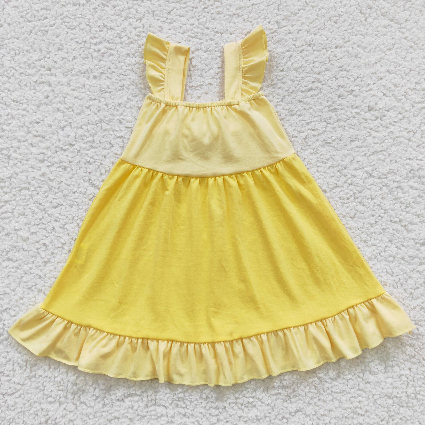 yellow cotton princess ruffle dress party wear