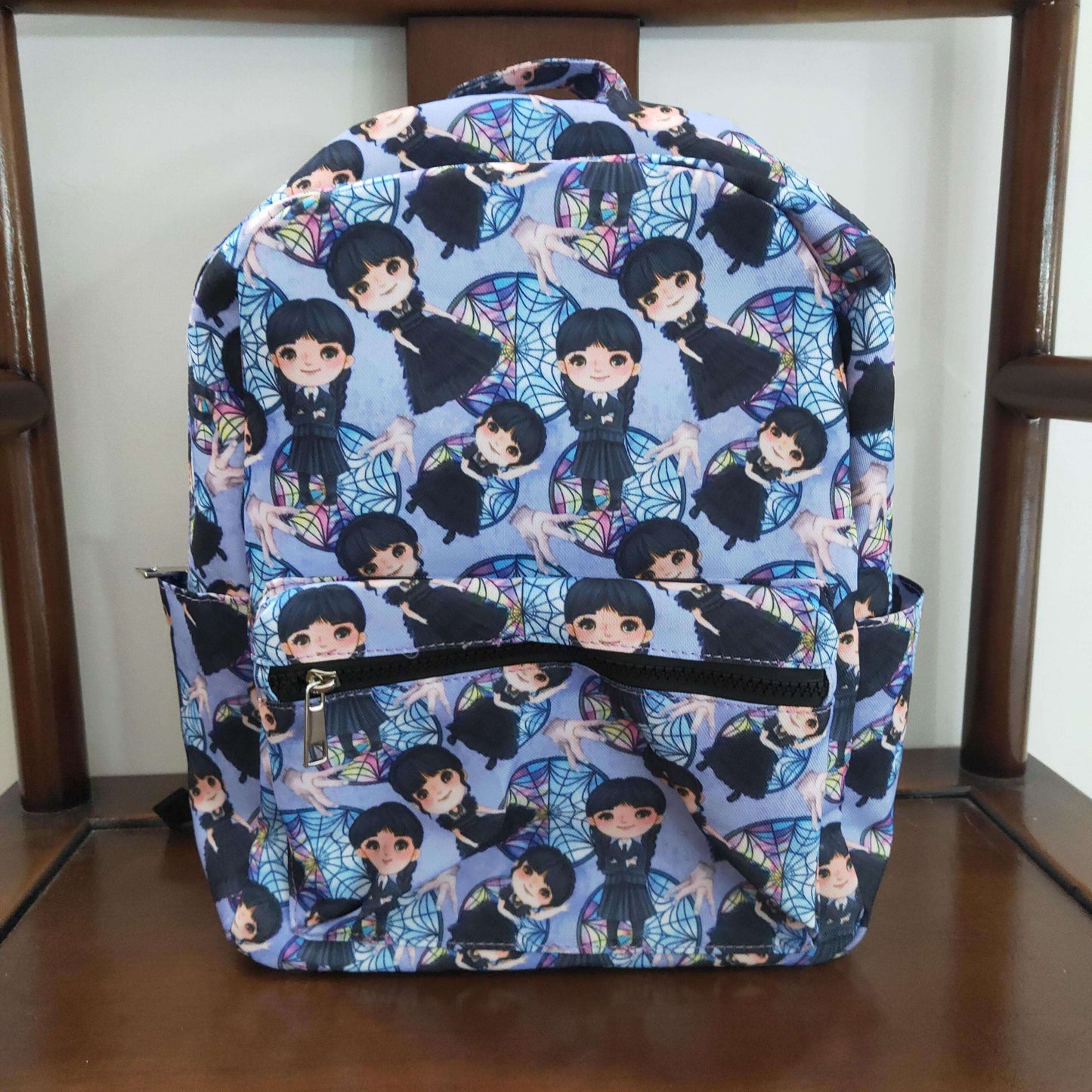 child Wednesday print backpack bag