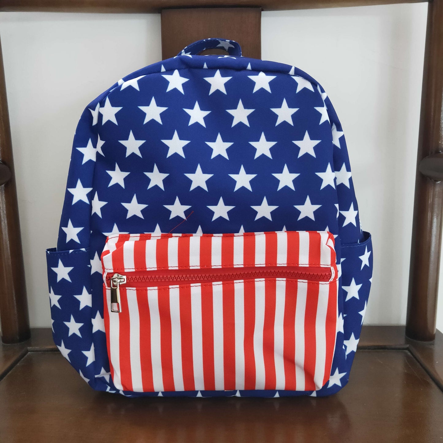 child blue stars bag backpack for 4th of July