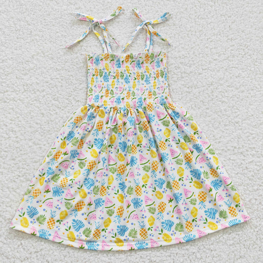 kids strap fruits dress girl dresses