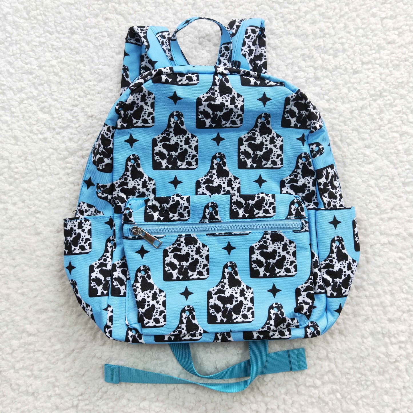blue western child backpack bag