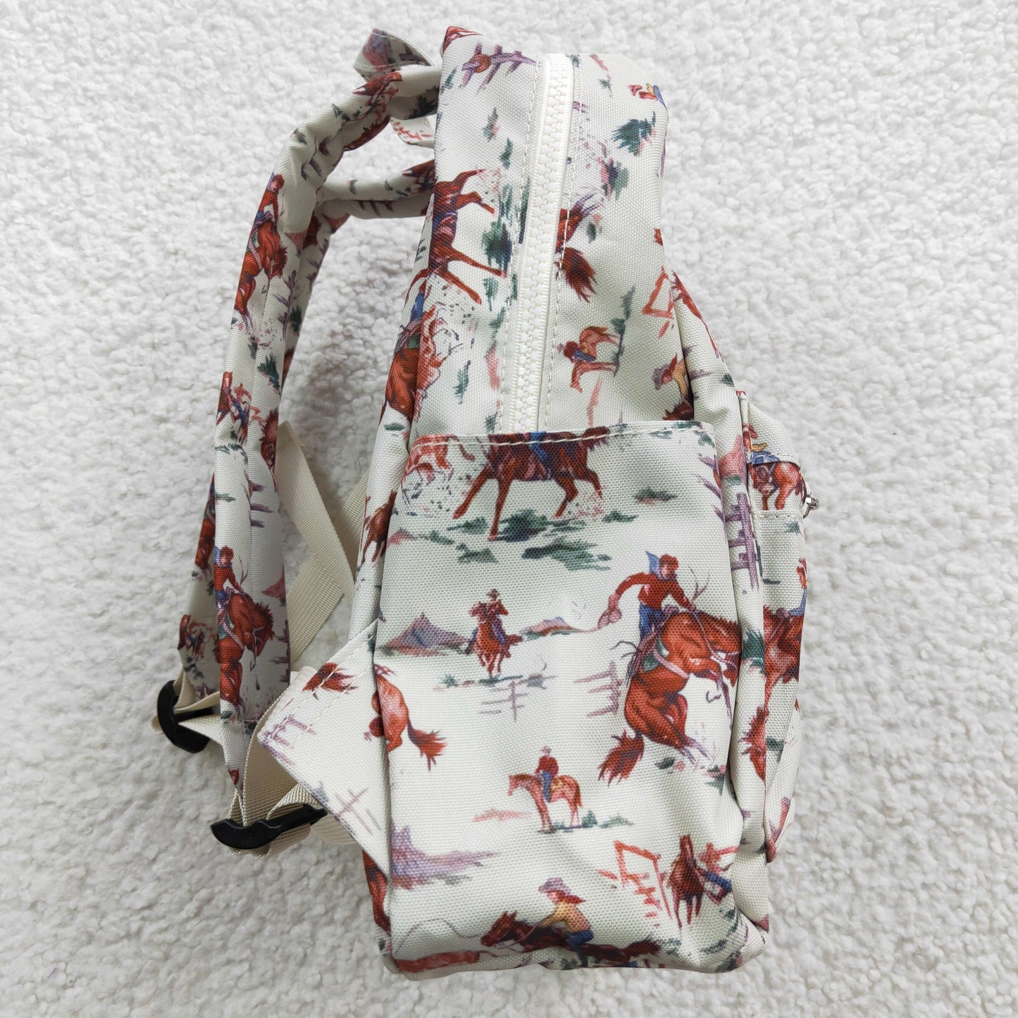 western horse ride rodeo print backpack bag