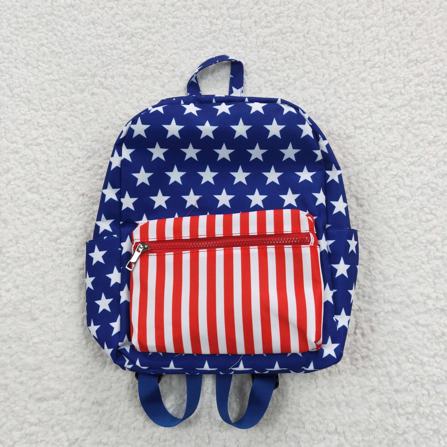 child blue stars bag backpack for 4th of July