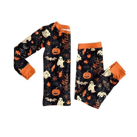 TAT 6-7 weeks MOQ 3 long sleeve halloween ghost pumpkin kids pajama
