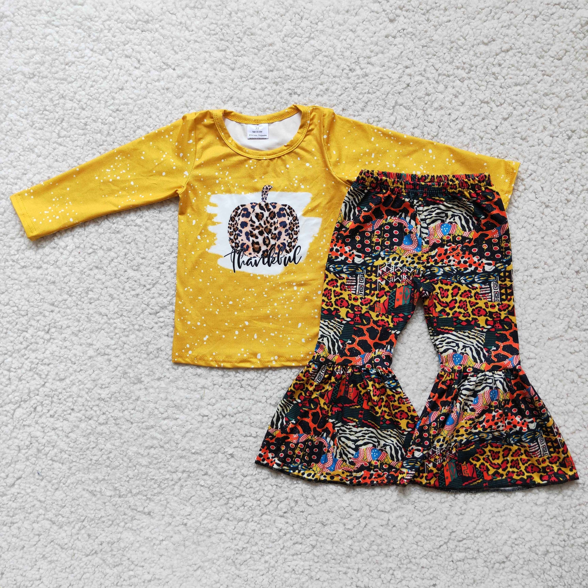 Thankful Outfit Aztec Bells Set Kids Fall Clothes