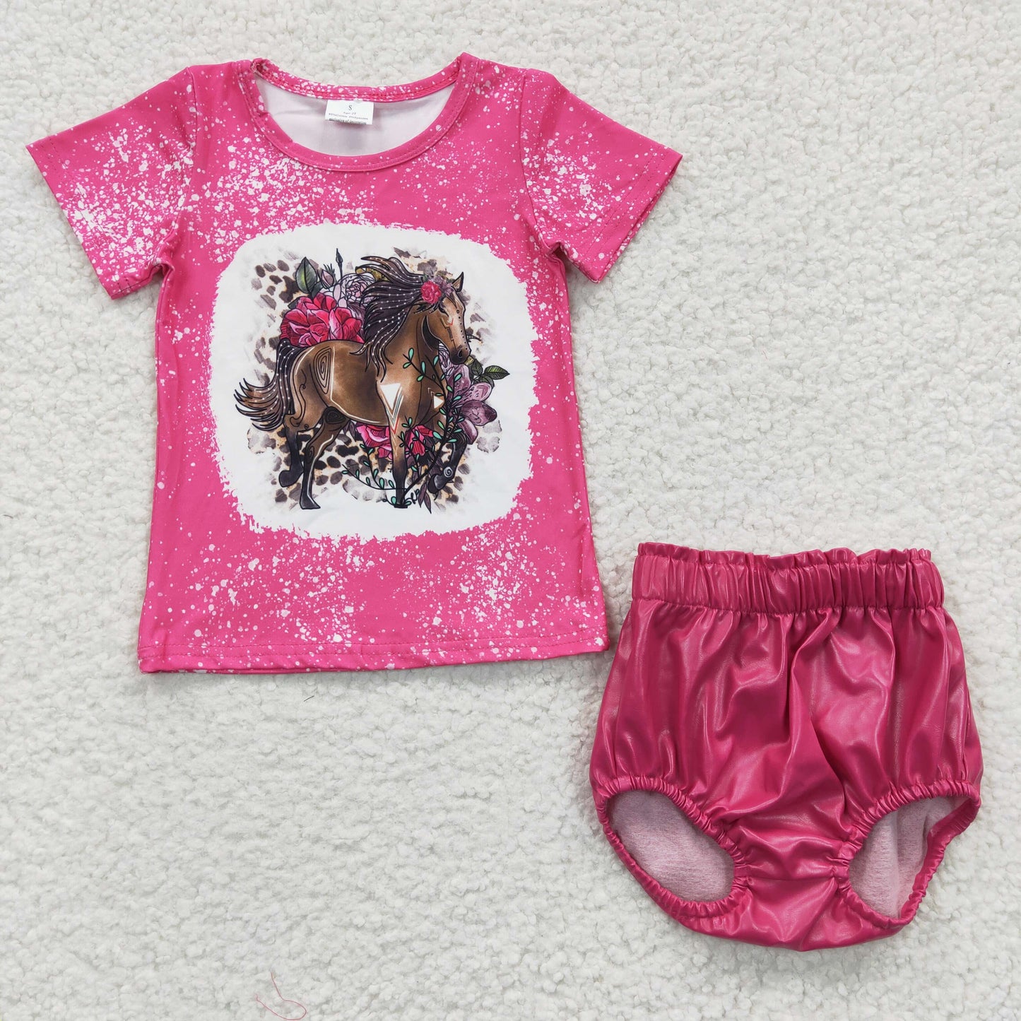 hot pink leather bloomer baby clothing