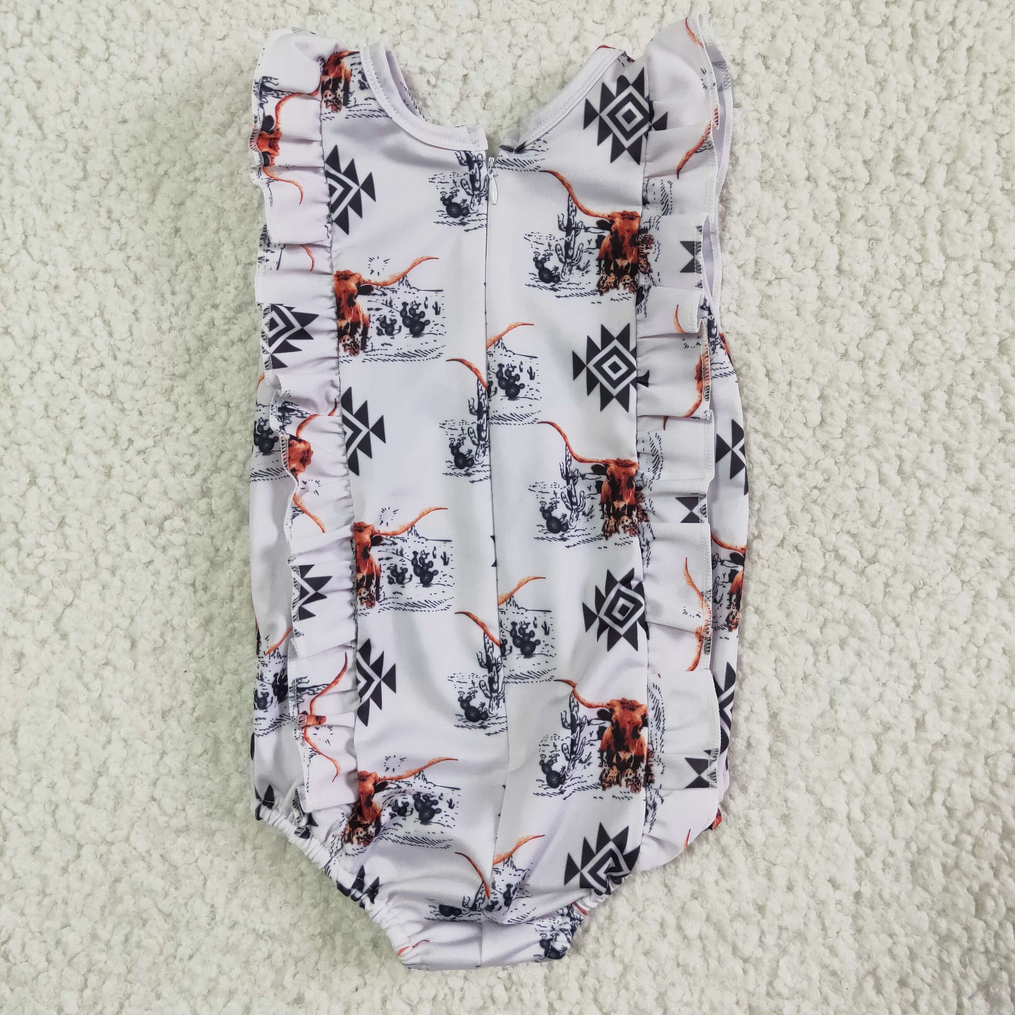 girl's highland zip swimsuit 1pcs swimswear