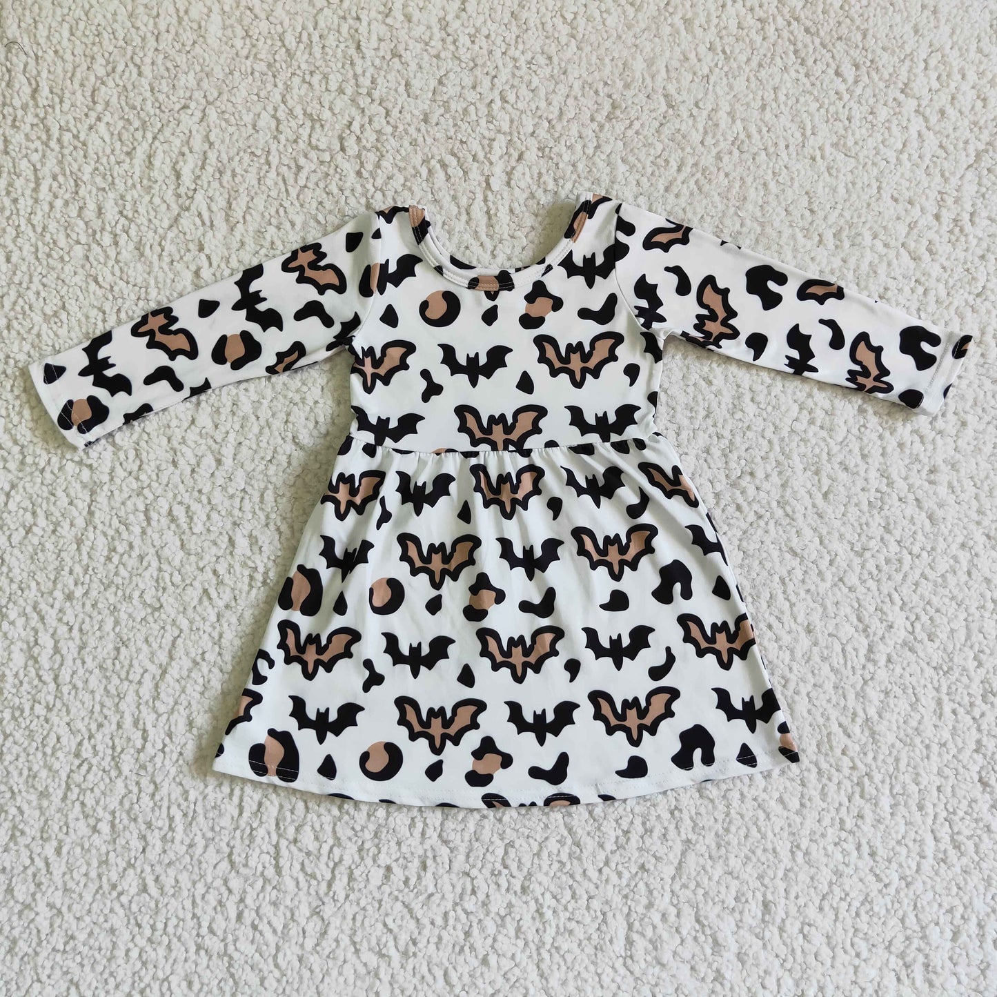 baby girl long sleeve halloween bat dress
