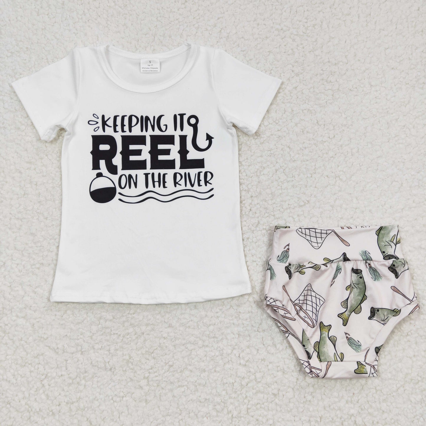 baby girl's bummie set reel fishing