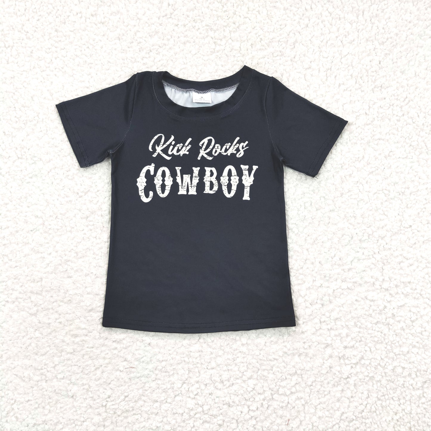 girl clothes black t shirt kick rocks cowboy