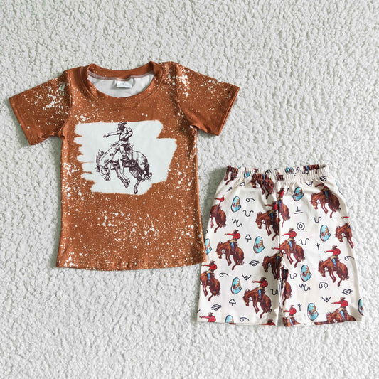 brown cowboy bleached shirt outfit boy clothes