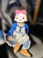 girl blue pocket lace outfit stripe legging set