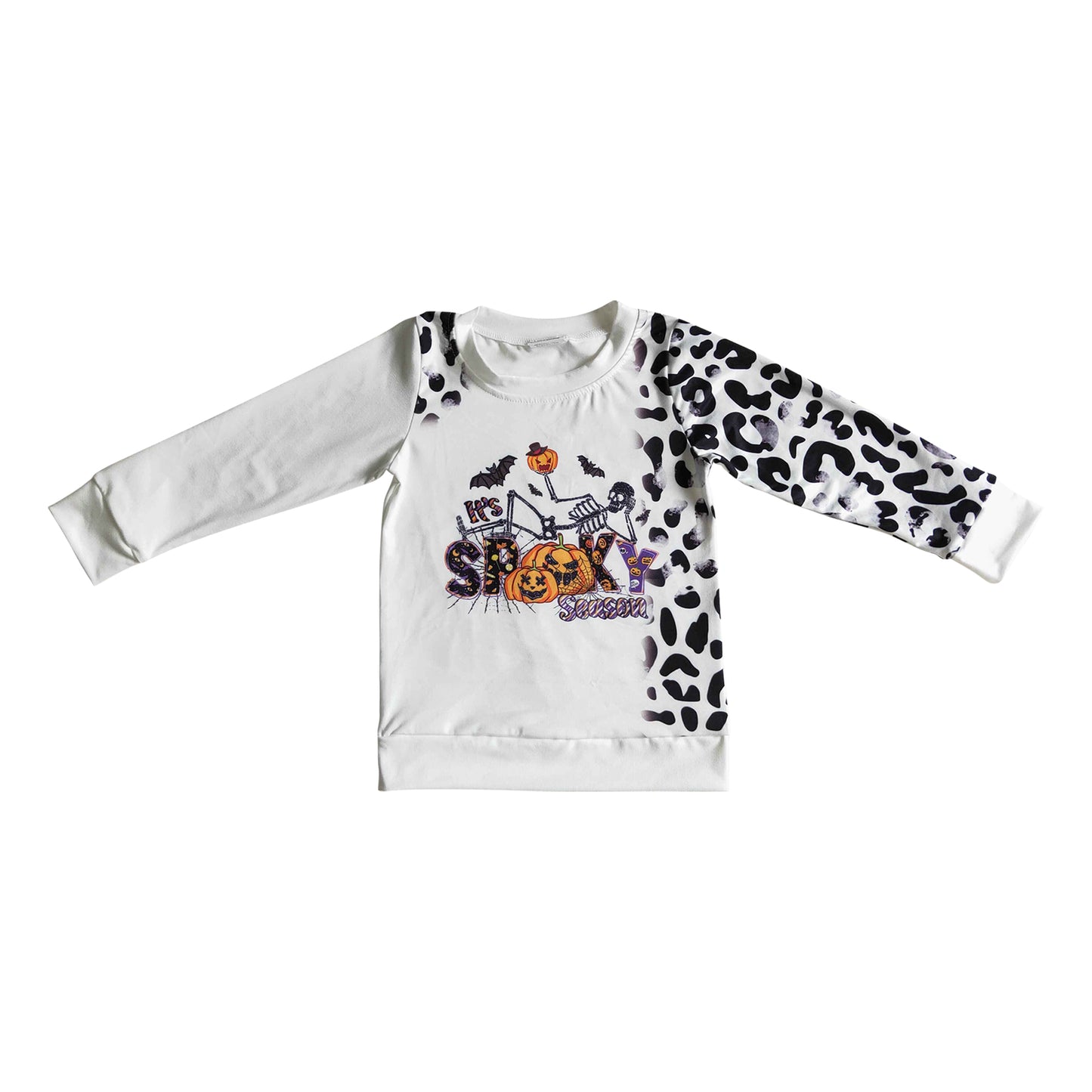 spooky white shirt with leopard for kids