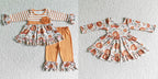 girl fall ruffle pumpkin outfit
