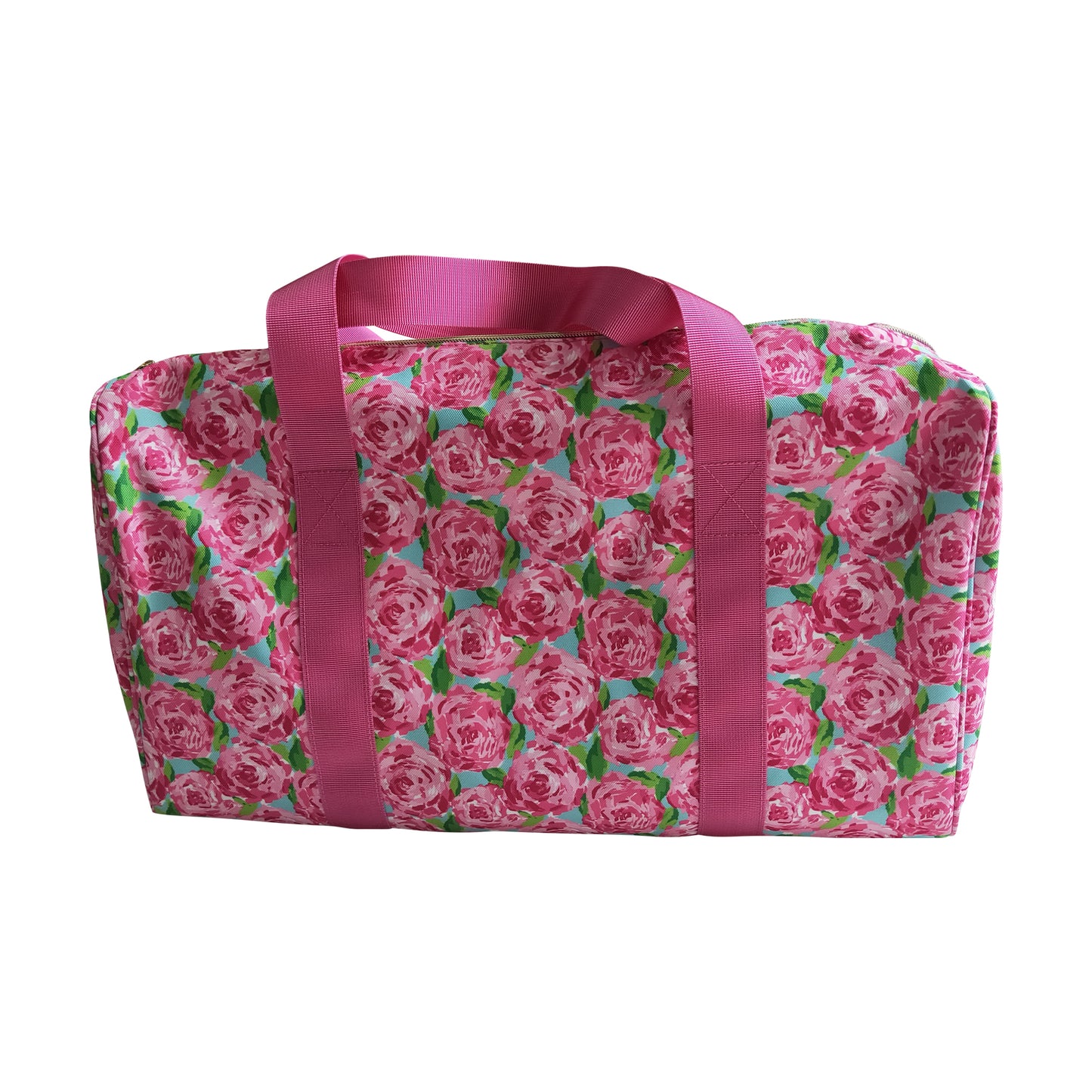 hot pink rose flower duffel & gym bags