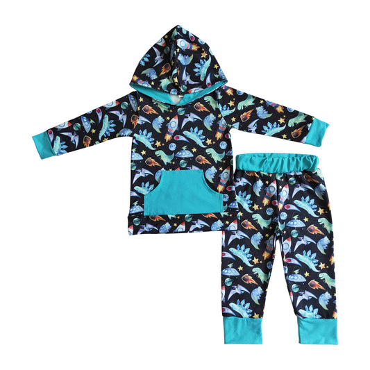 rocket dinosaur hoodie outfit boys clothing