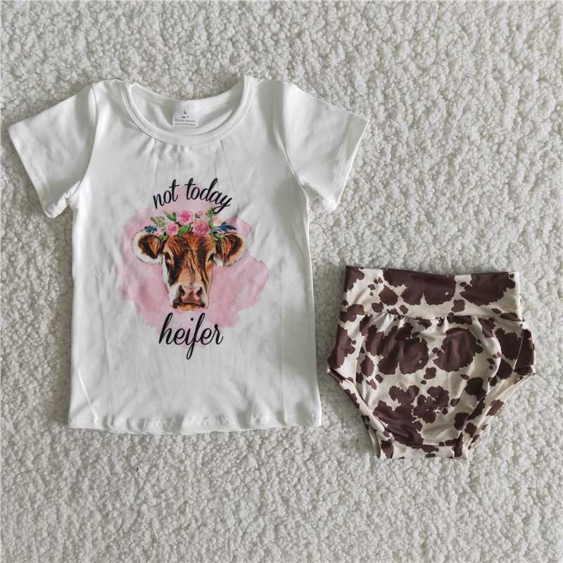 infant clothes cow bummie set baby girl