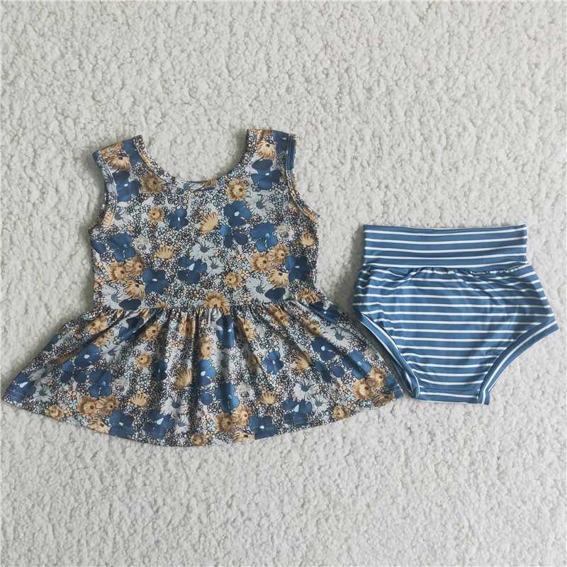 infant floral tank top stripe bummie set outfit clothing