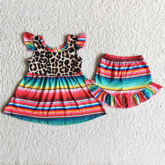 serape shorts set girl summer clothing