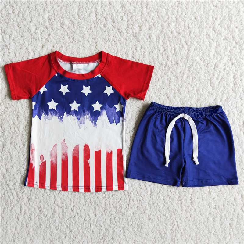 summer boy's outfit July of fourth clothes boy