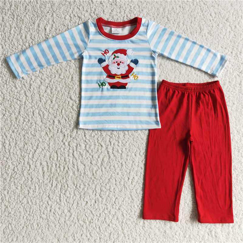 christmas hohoho santa embroidery baby boy romper