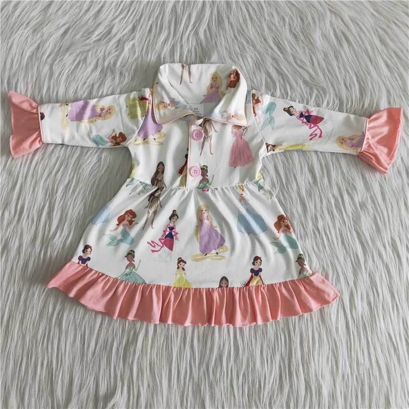 Pink Princess Pajamas Dress Girl