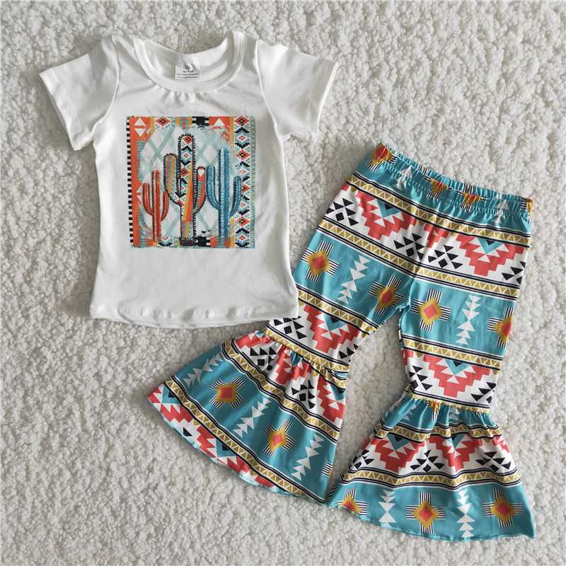 spring/summer clothing girl's cactus pants set outfit