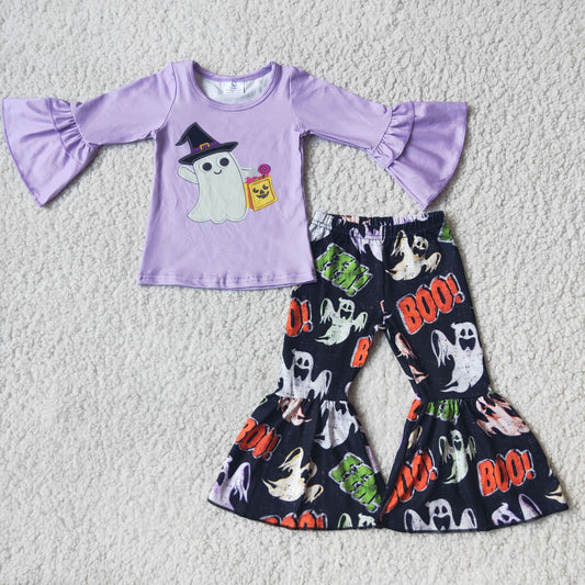 Purple Boo Ghost Bells Set