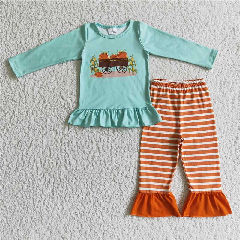 boy fall long sleeve pumpkin truck pullover shirt