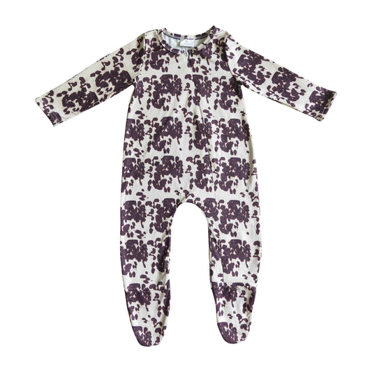 leopard baby romper with zip