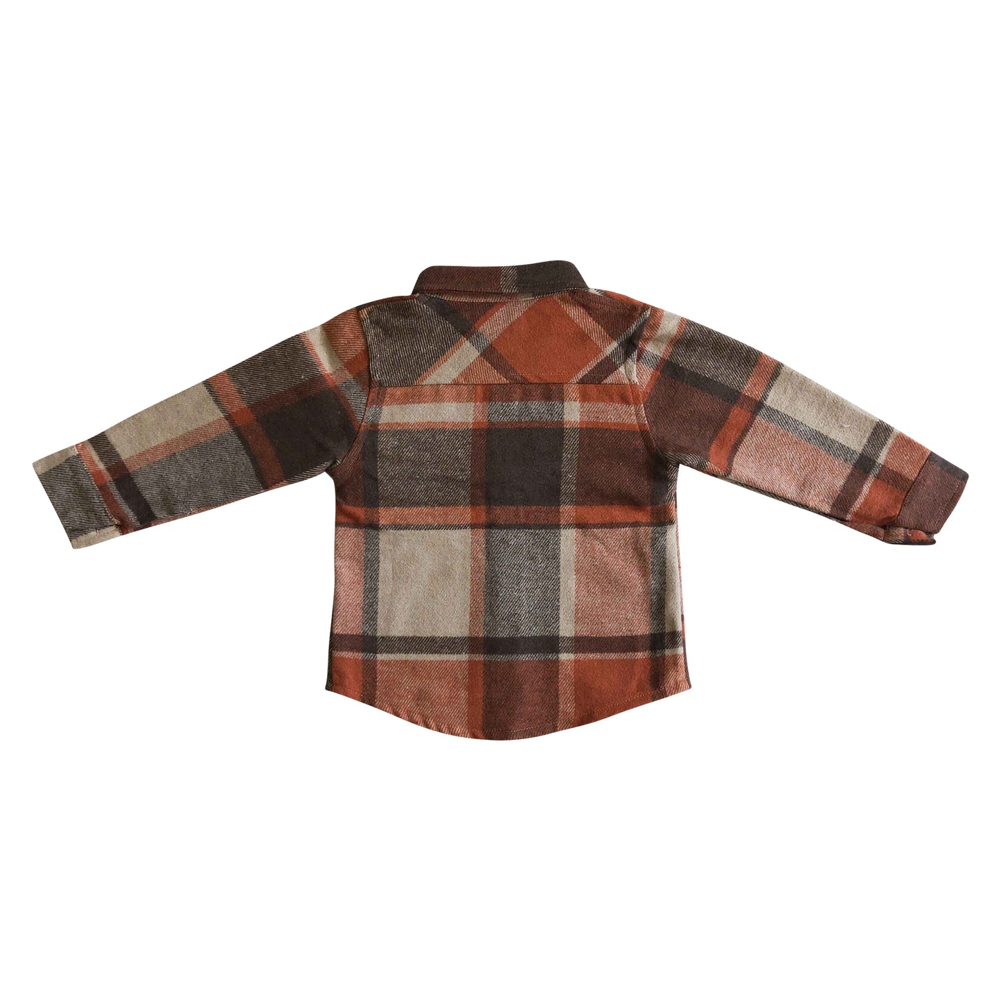 children's clothing boy flannel fall color plaid button shirt with pocket
