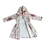 highland cows hoodie dress pink floral