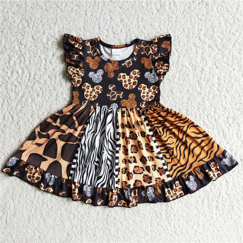 girl's clothing leopard dress animal mouse