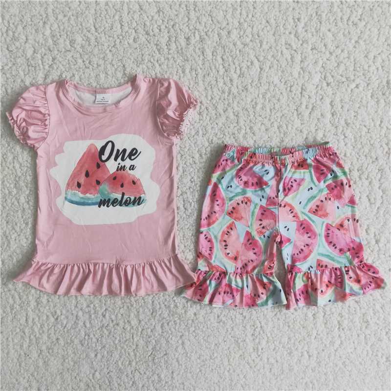 one in a melon shorts set