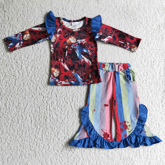 halloween scary blood outfit girls clothes set