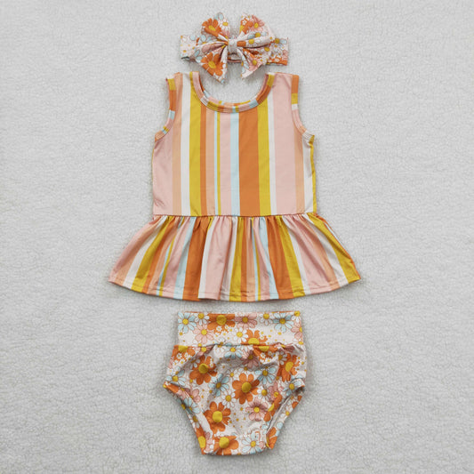 toddler baby girl floral bummie set