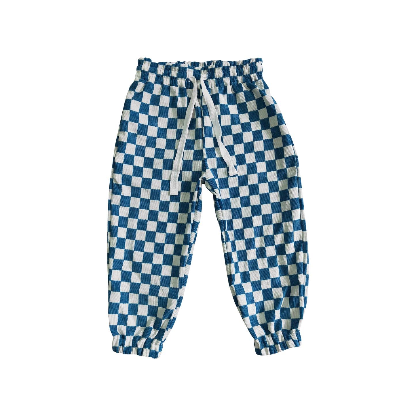 kids clothing blue white checker board individual pants