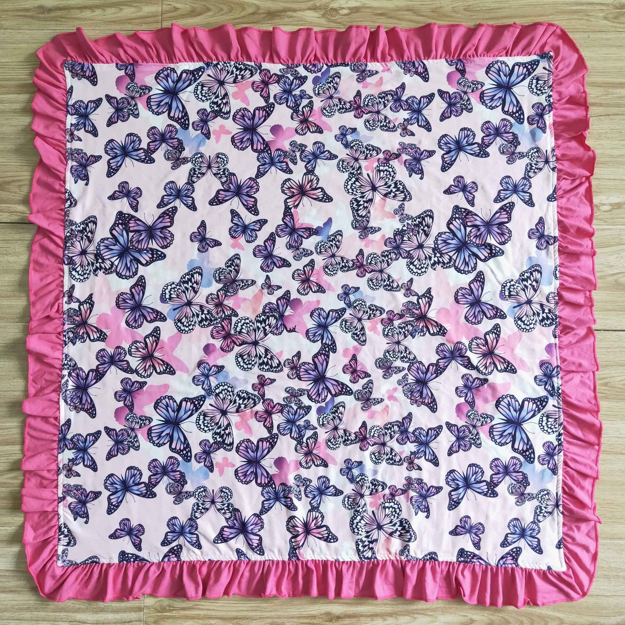 hot pink butterflies blanket