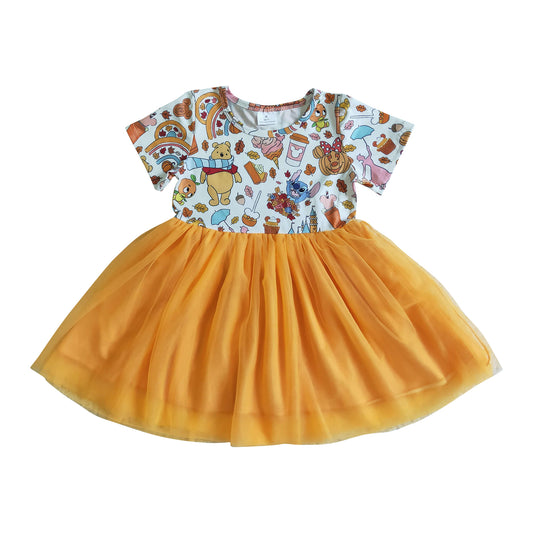 fall snacks yellow tutu dress girls clothes