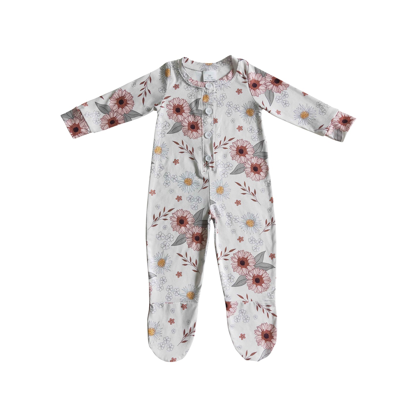 baby floral footed sleep pajamas