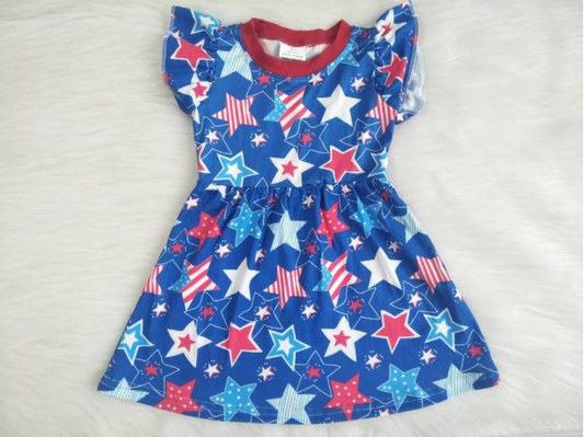 patriotic star dress girl 4th of july clothing