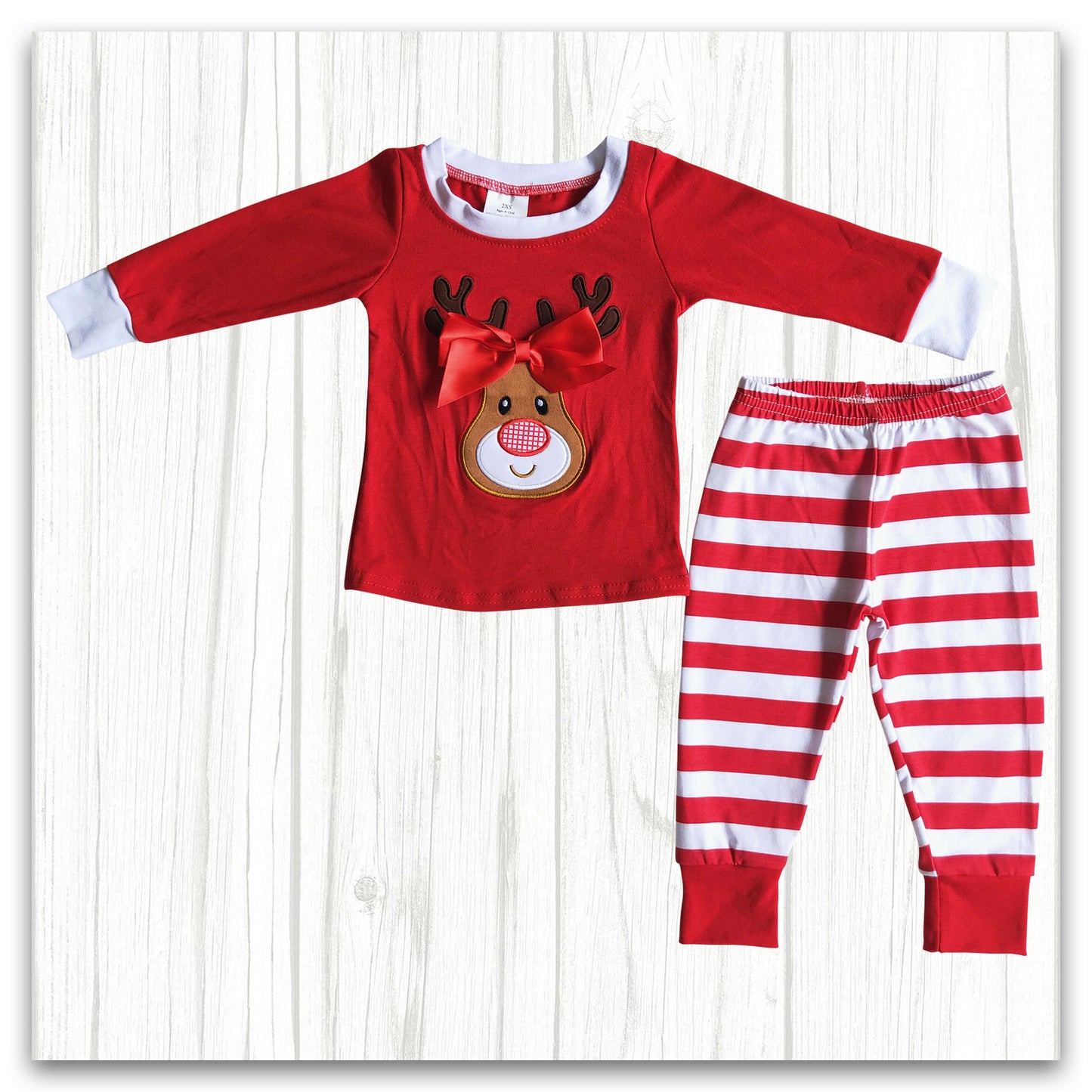 Cotton Red Deer Embroidery Pajamas