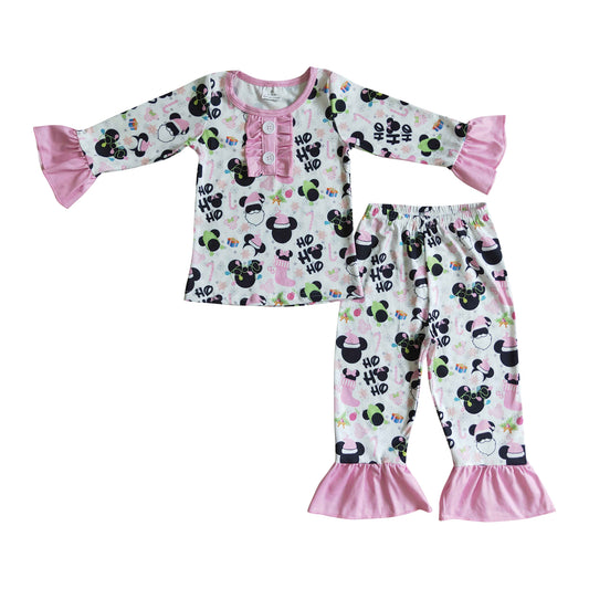 christmas pink pajamas hohoho girl's clothing