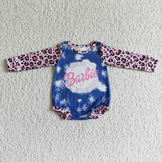 infant girl pink leopard baby romper bodysuit