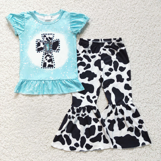 easter cross milk cow pants girls outfit