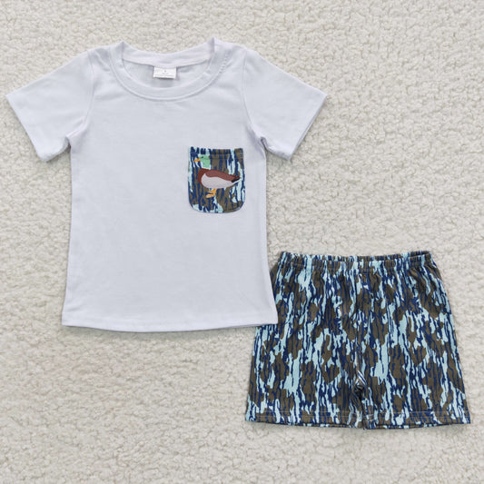duck hunting boy's shorts set summer outfit