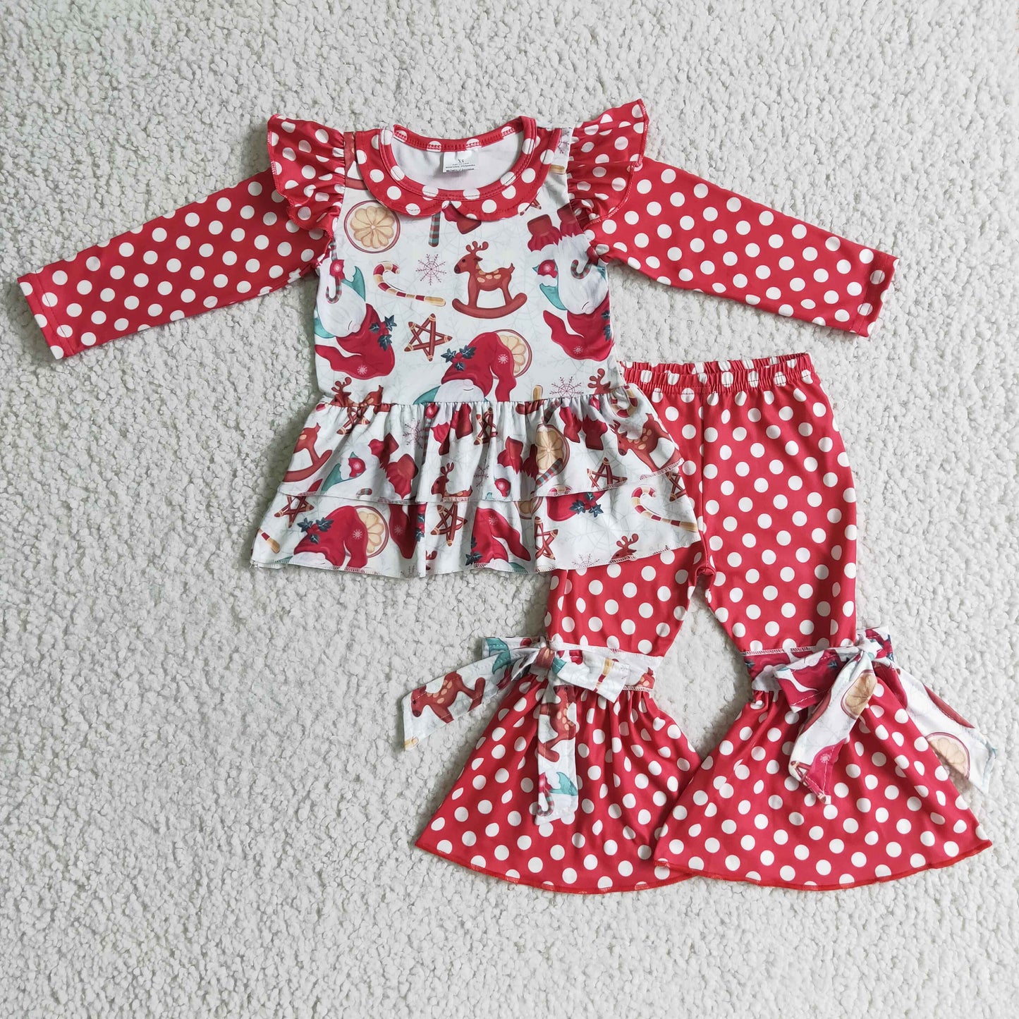 christmas red dots santa girls clothing