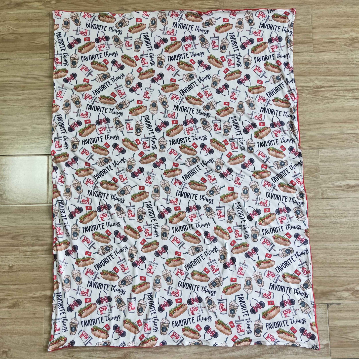 soft minky red favorite thing blanket