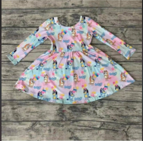 Cute Dog Long Sleeve Dress