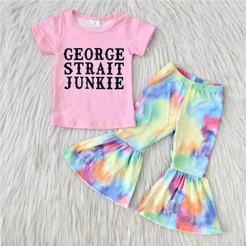 george tie dye bell bottom set